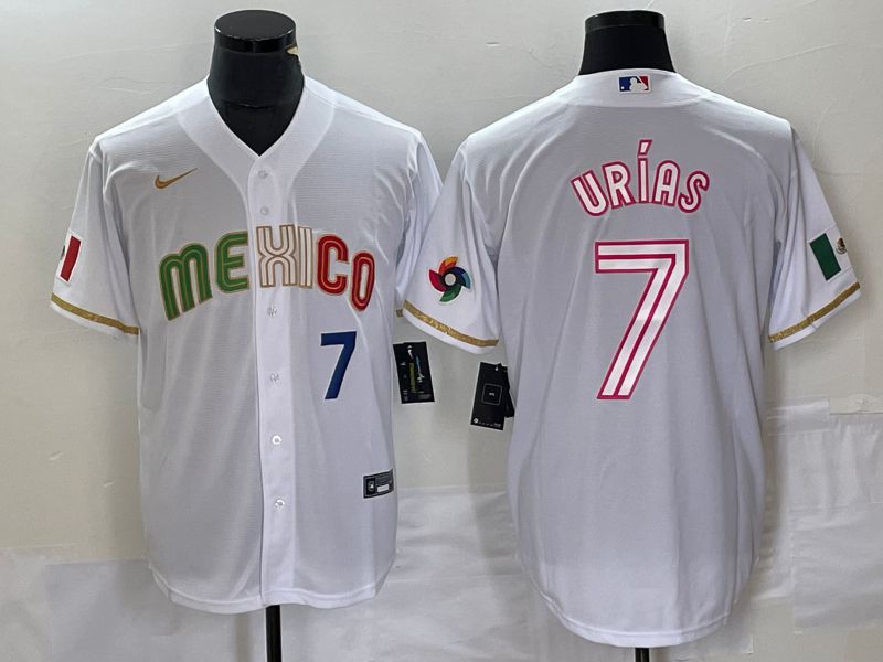 Men 2023 World Cub Mexico #7 Urias White Nike MLB Jersey style 25->more jerseys->MLB Jersey